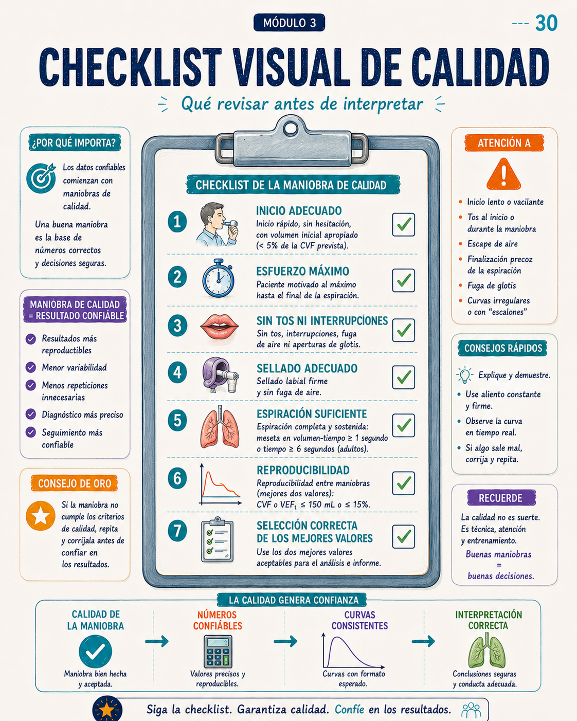 Página visual de estudio e interpretación de la espirometría