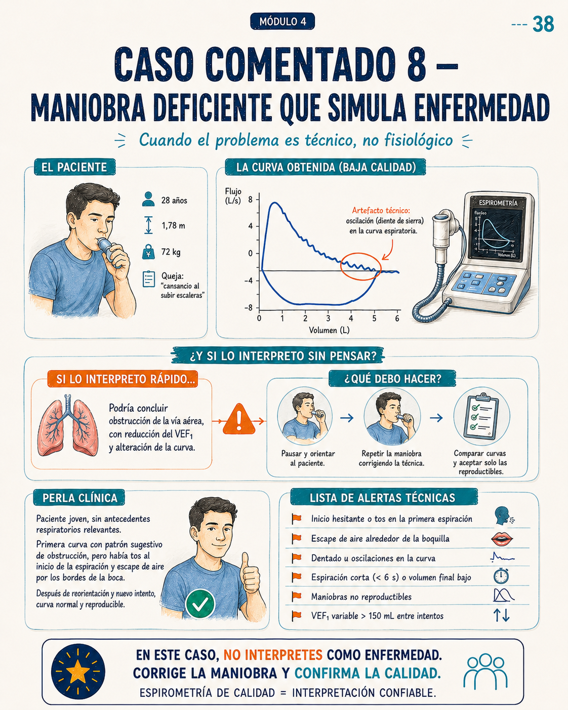 Página visual de estudio e interpretación de la espirometría