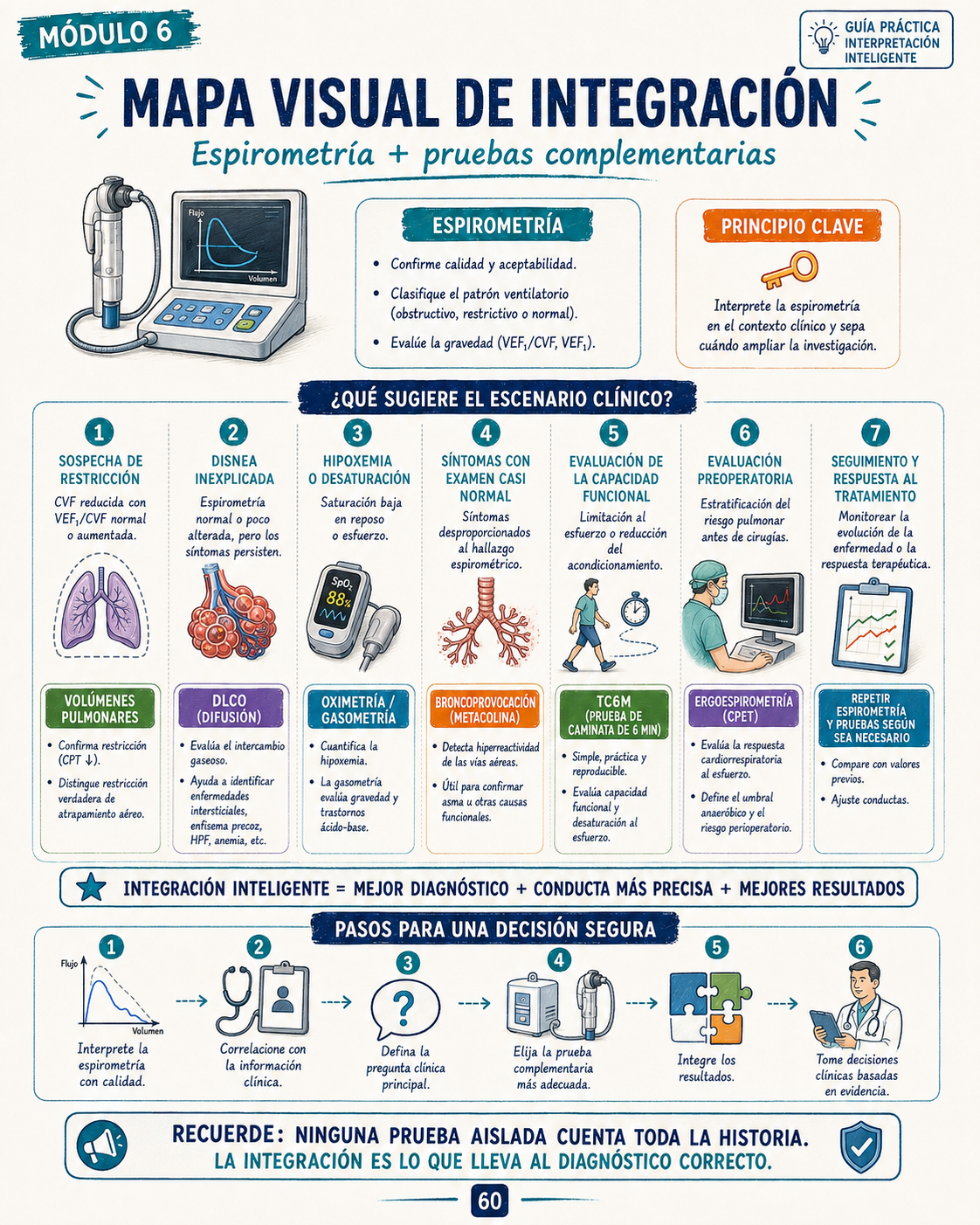 Página visual de estudio e interpretación de la espirometría